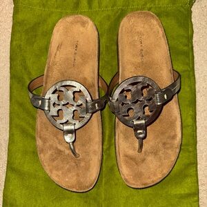 Tory Burch Metallic and Tan Sandals